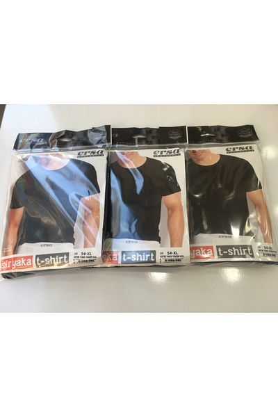 ersa çamaşır 3 Pieces 100% Cotton Solid Color Men's Crew Neck Half Sleeve T-Shirt