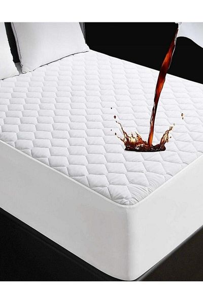 Madame Blue Quilted Fitted Liquid Proof Mattress Protector Mattresses 100X200