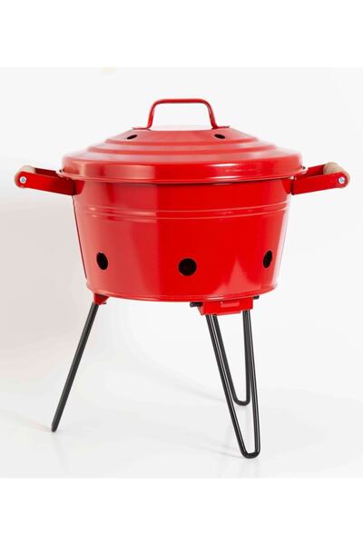 The Company Galvaniz Yuvarlak Mangal -kırmızı