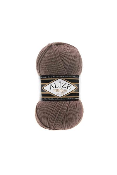 Alize 5 τεμάχια Superlana Classic Πλεκτό Χειροποίητο Καφέ Γάλα 584