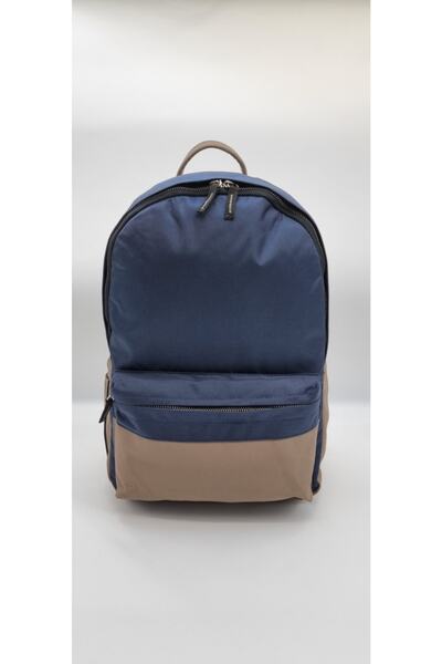 Mats Unisex Oldschool Lacivert Krem Sırt Çantası