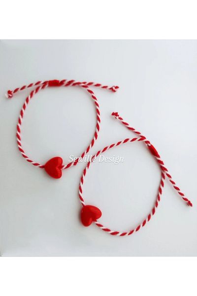 Sewille Design Hand Made سوار Martençka على شكل قلب مكون من قطعتين