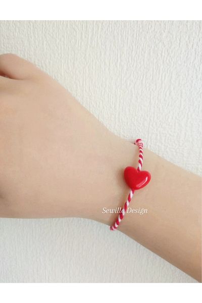 Sewille Design Hand Made سوار Martençka على شكل قلب ومسطح، عبوة من قطعتين