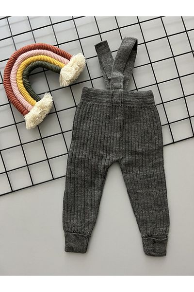Sparrow Laurel Beniz Kids Smoked Adjustable Baby Knitwear Leggings with High Waist and Cross Straps