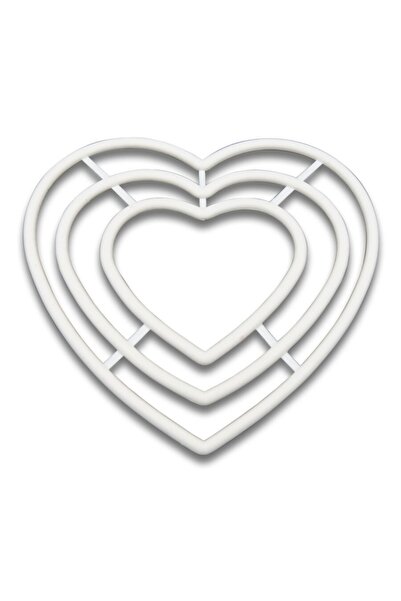 mirahobby حلقة مكرامية على شكل قلب من البلاستيك "مجموعة من 3