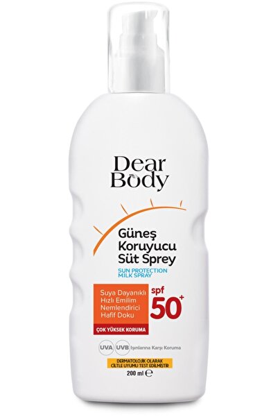 dear body Güneş Koruyucu Süt Sprey Spf50 200 Ml Kategori: Vücut Güneş Kremi