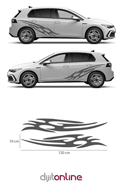 Dijitonline 2 Pieces Side Strip Auto Sticker - Car Sticker - Auto Sticker - 1...