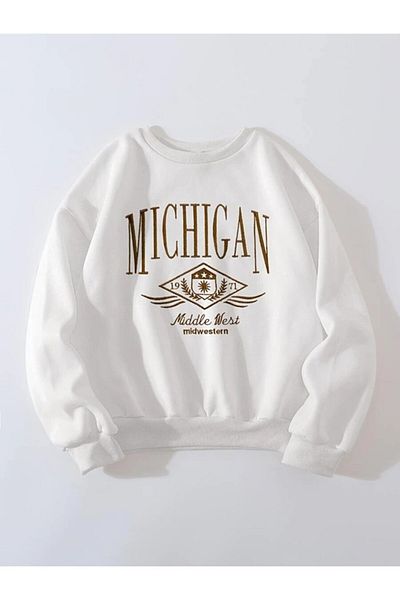 Machetta Φούτερ Unisex Michigan Middle West Crew με στάμπα μεγάλου μεγέθους