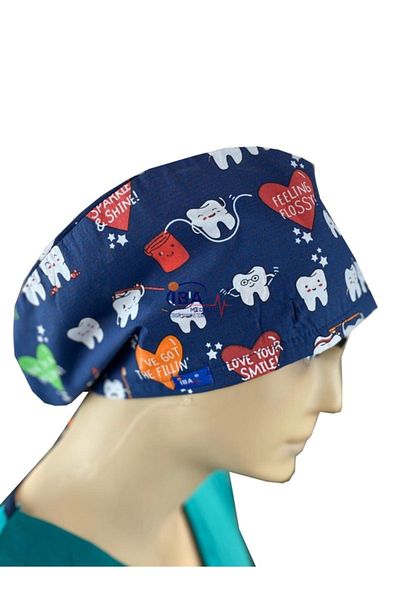 İBA MEDİKAL Dental Patterned Surgical Bonnet - Cap Doctor-Nurse