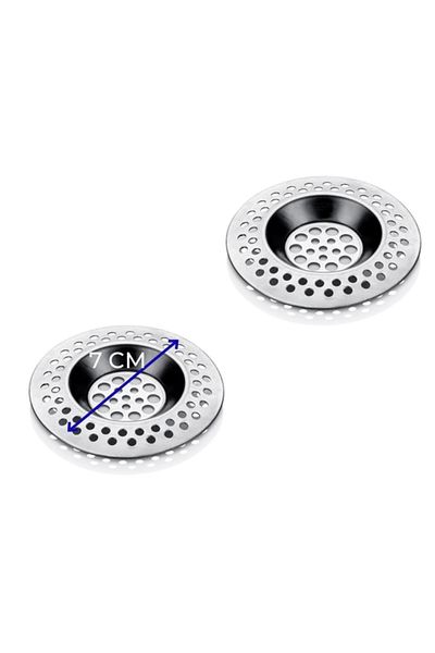 Tabivar 2 Pieces Kitchen Sink Strainer Stainless Steel 7 Cm