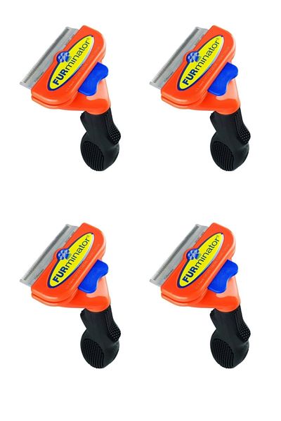 Buffer ® 4 Pieces Medium Furry Dog Brush - Steel Comb and Hair Collector