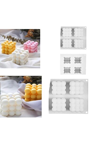 Genel Markalar 4'lü Mum Kalıbı Bubble Mum 6 X 6 Cm