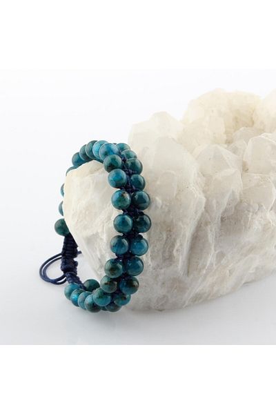 OSMANLI DEĞERLİ TAŞ Certified Apatite Natural Stone Bracelet - 6 Mm