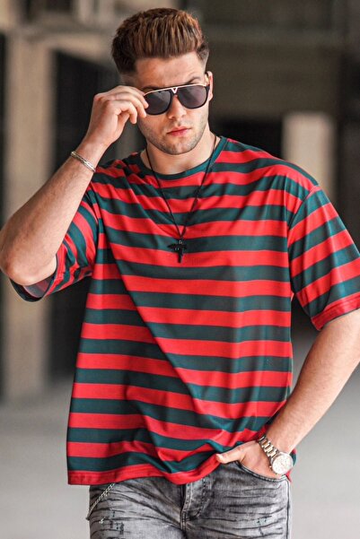 Madmext Ανδρικό μπλουζάκι μπορντό oversize 4995