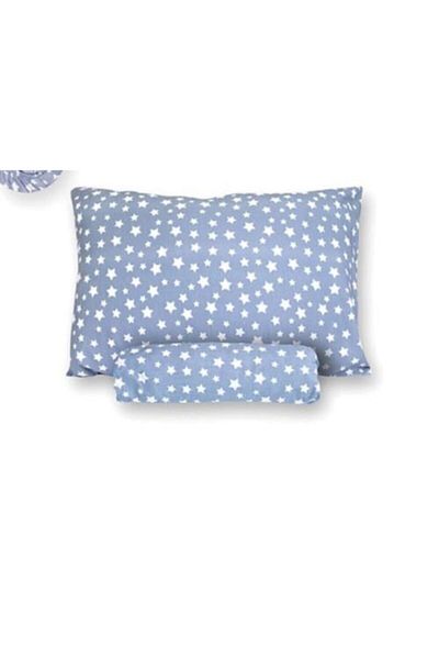 mer-tim ezberbozan ev tekstili Cearșaf și față de pernă fără elastic Mer-tim Cotton Ranforce Single 160 x 240 - Model Blue Star