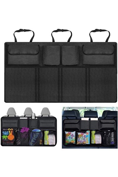 Ankaflex Oto Araç Içi Bagaj Düzenleyici Araba Koltuk Arkası Eşya Bagaj Organizer 8 Cepli Fileli 46 X 88 Cm