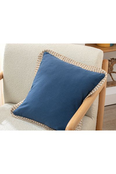 English Home Greta Marine - Κάλυμμα μαξιλαριού με πλέγμα από γιούτα Indigo 45x45 cm