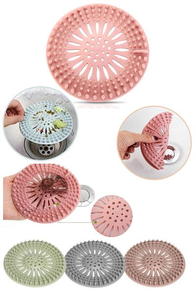 Kazanabil Round Silicone Strainer Sink and Bathtub Stopper Asorti
