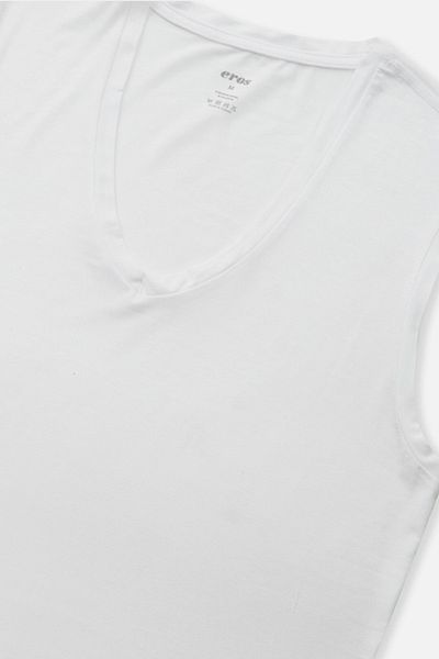 Eros Ärmelloses T-Shirt aus Mikromodal mit V-Ausschnitt