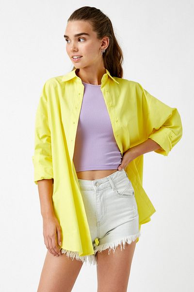 Koton Women's Yellow Shirt 1 YAK68710PW