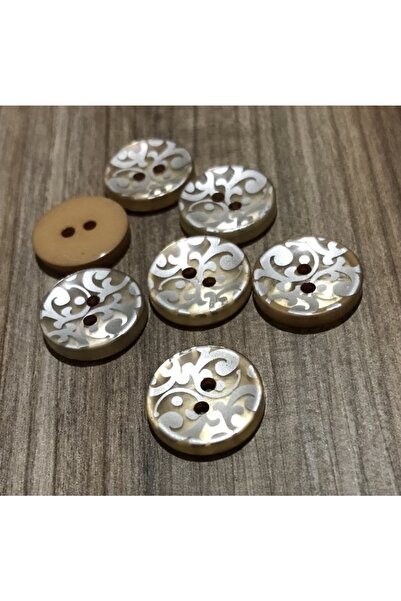 Öztürk Sedef Düğme. 18mm. 7'li Pkt. Renk: Bej.