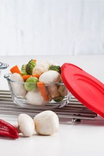 Paşabahçe 1450 Cc 4 Pieces Borcam Plastic Lid Storage Container