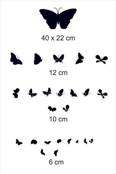 TRC TRAFİK Flying Butterfly Swarm Decorative Sticker