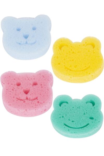 Baby Bath Sponge Set of 4 with Teddy Bear