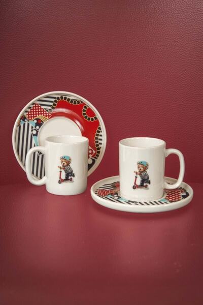 Bursa Porselen Dekor Joyful Iki Kişilik Kahve Fincan Takımı