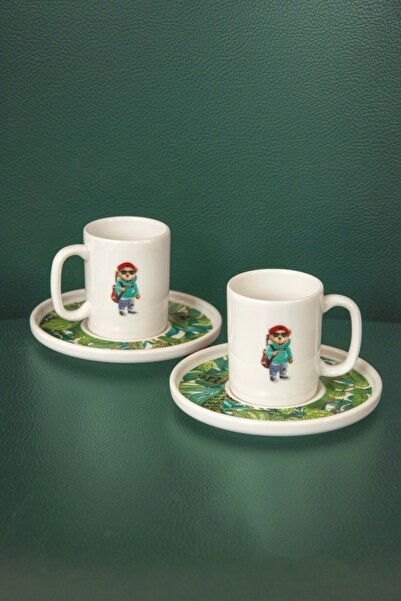 Bursa Porselen Dekor Amazon Iki Kişilik Kahve Fincan Takımı