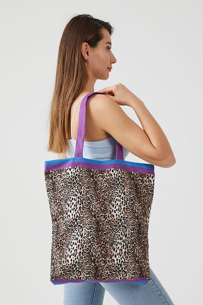 AYSHOME Ays Home Leopard Pattern Υφασμάτινη τσάντα ώμου για αγορές
