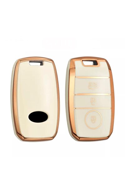 AYZ GARAGE Kia (intrare fără cheie) Husă pentru chei din material Tpu crem