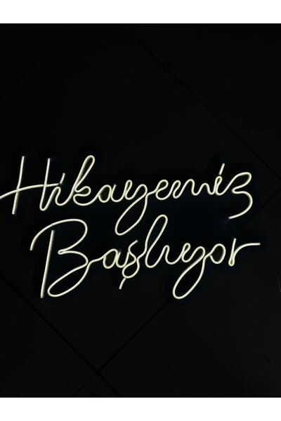 HONEY CONCEPT Hikayemiz Başlıyor Neon Duvar Yazısı Dekoratif Duvar Aydinlatma...