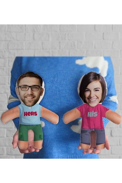 Bk Gift Kişiye Özel Fotoğraflı Sevgililer 2’li Bebek Yastık