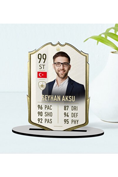 Bk Gift Kişiye Özel Ahşap Biblo Futbolcu Kartı-11