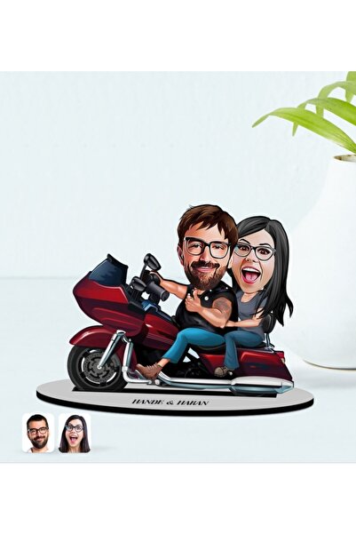 Bk Gift Kişiye Özel Isimli Sevgililer Karikatürlü Ahşap Biblo Model-103