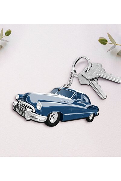 Bk Gift Kişiye Özel Isimli Retro Otomobil Ahşap Anahtarlık-7
