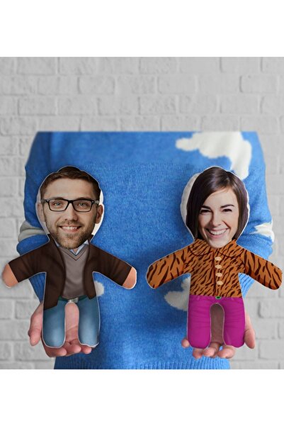 Bk Gift Kişiye Özel Fotoğraflı Kostümlü 2’li Bebek Yastık-3