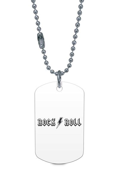 herotasarım علامة الجندي الفضية المطبوعة روك رول - Dft1570