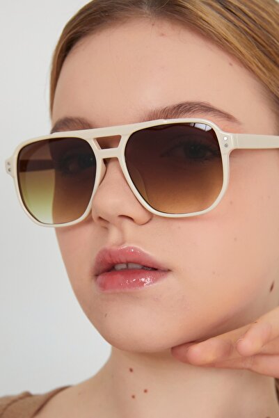 ModaLand Sergio Beige Brown Frame Güneş Gözlüğü