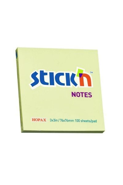 Gıpta Hopax Stickn 76x76mm Adhesive Note Paper Pastel Yellow 100 Sheets