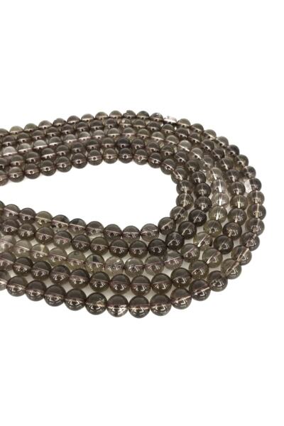 platin hediyelik 1 سلسلة من حجر الكوارتز الدخاني الطبيعي 8 مم