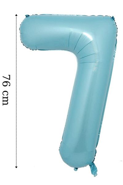 ELGALA Foil Balloon Number 7 Helium Balloon 76 Cm Blue Color