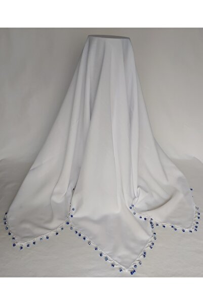 Bircan Hediyelik وشاح من القماش الأبيض المطرز بخرز العين الشريرة، وشاح صلاة، ...