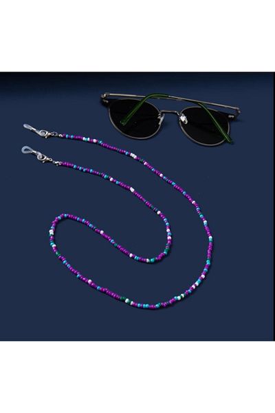 platin hediyelik Women's Beaded Sunglasses Chain Glasses Rope Strap Accessory