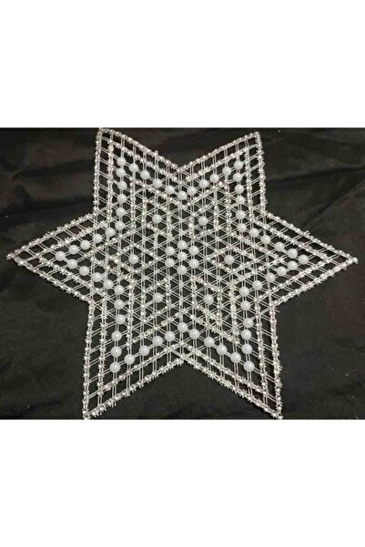 ART HEDİYE 6-частинна мереживна серветка з бісерною зіркою Tsrm11-6