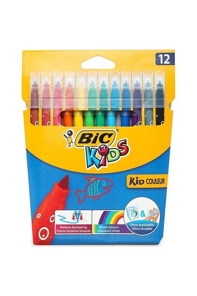 Bic 12 Color Felt Crayons - Kids Couleur Washable920293
