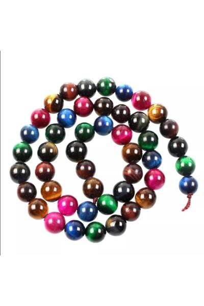 platin hediyelik 1 String Natural Tiger Eye Stone String Natural Stone 8mm