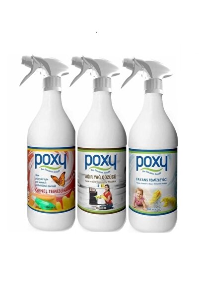 Poxy Genel Temizlik 1 Kg & Fayans Temizleyici 1 Kg & Ağır Yağ Çözücü 1 Kg