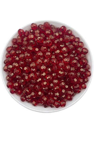 Hedef Bijuteri 50 جرام 8 مللي متر اللون الأحمر نموذج قرص العسل خرز أكريليك ، مجوهرات ، خرز صنع الحقائب (50 جرام ، ~ 200 قطعة)